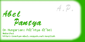 abel pantya business card